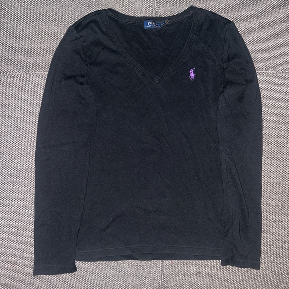 Polo Ralph Lauren Tops - Polo by Ralph Lauren Black Top with Purple Logo